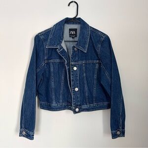 Zara Blue Cropped Jean Jacket